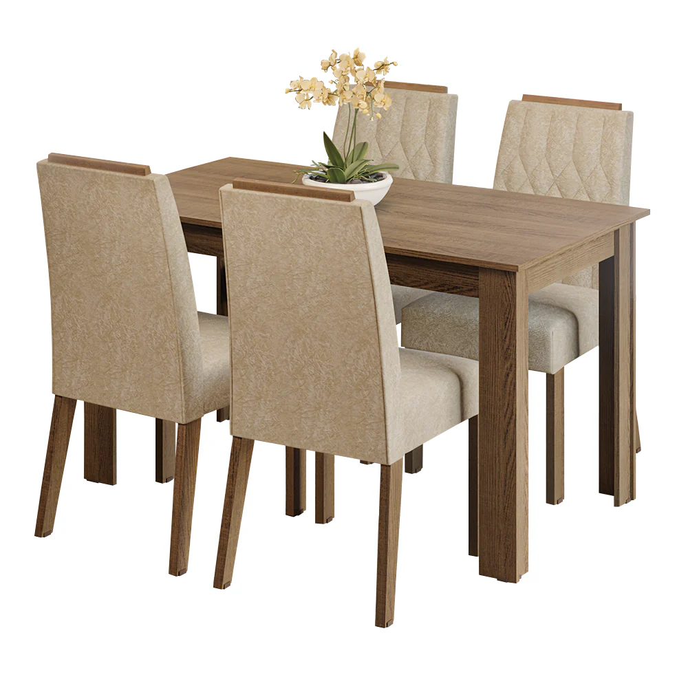 Juego de Comedor Tapa de Madera 4 Sillas Marrón/Imperial Hera Madesa - Image 3