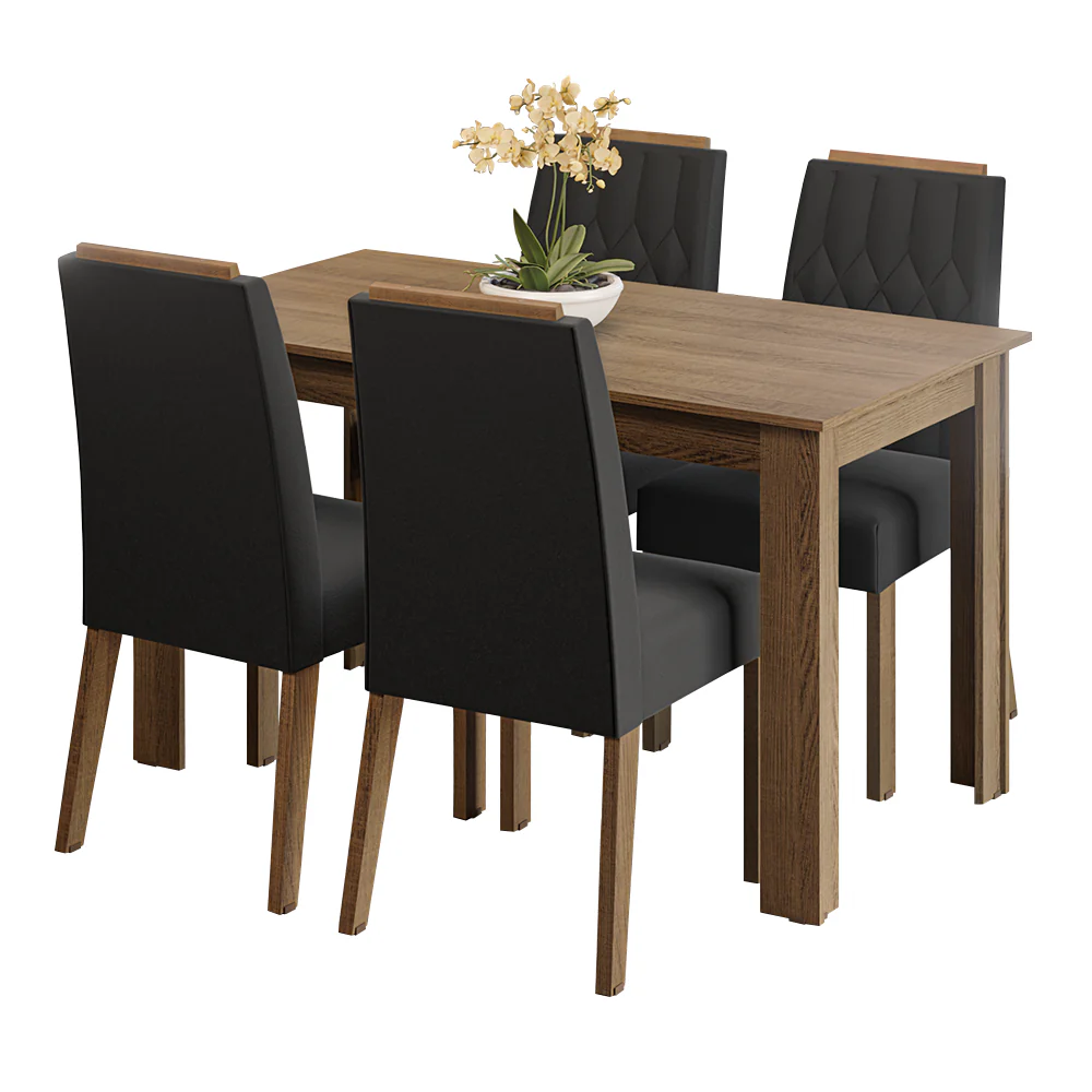 Juego de Comedor Tapa de Madera 4 Sillas Marrón/Oxford Hera Madesa - Image 3