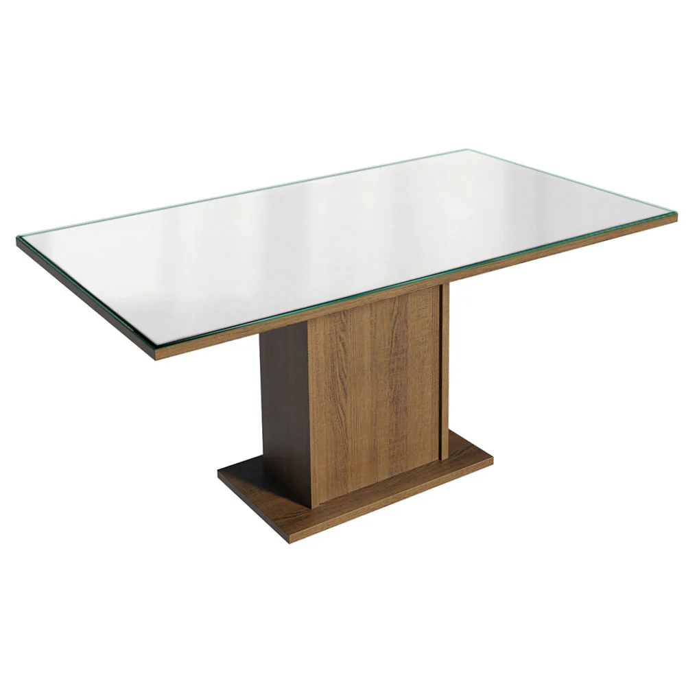 Juego de Comedor Tapa de Vidrio 6 Sillas Marrón/Blanco/Imperial Azaleia Madesa - Image 5