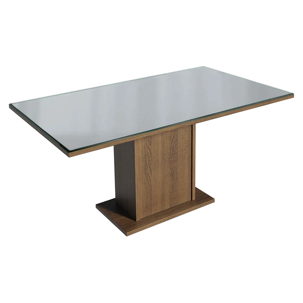 Juego de Comedor Tapa de Vidrio 6 Sillas Marrón/Gris/Silver Dália Madesa - Image 5
