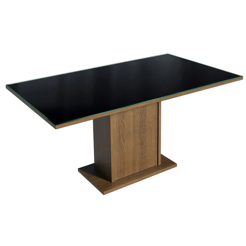 Juego de Comedor Tapa de Vidrio 6 Sillas Marrón/Negro/Oxford Azaleia Madesa - Image 5