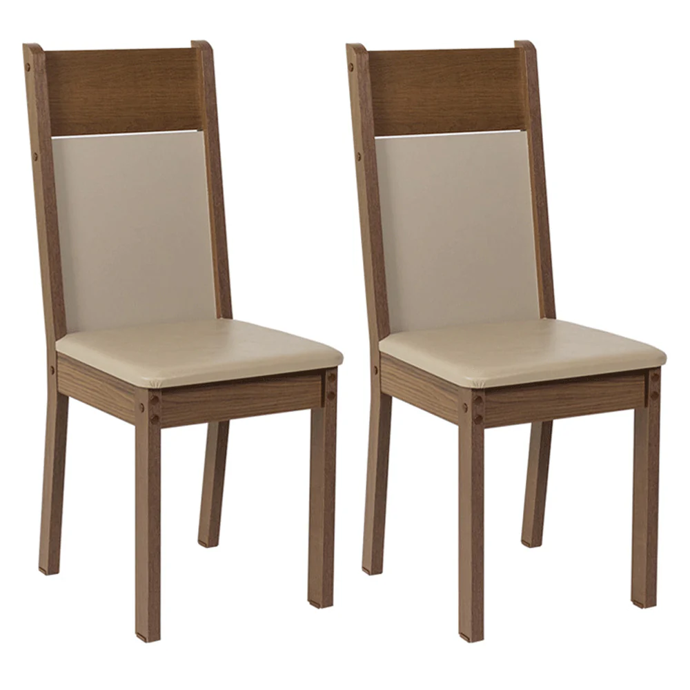 Kit 2 Sillas 4280 Marrón/Beige Sintético - Image 3