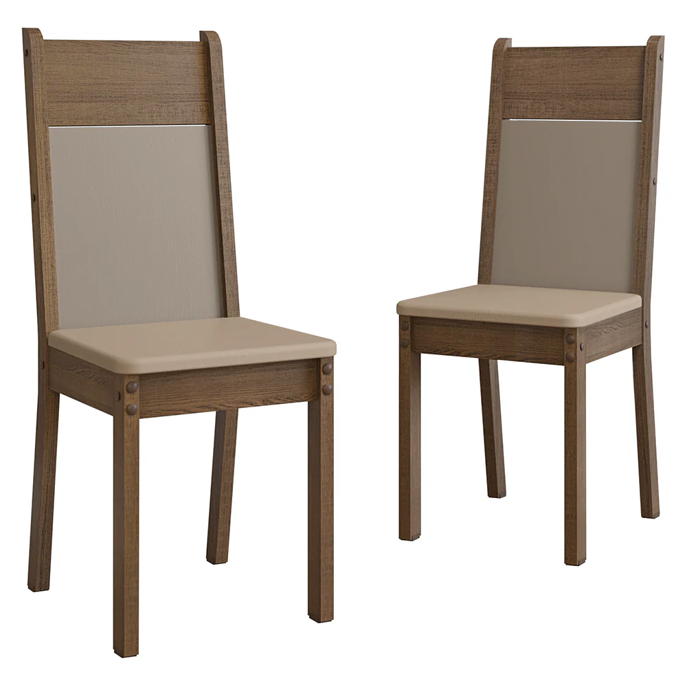 Kit 2 Sillas 4280 Marrón/Beige Sintético - Image 6