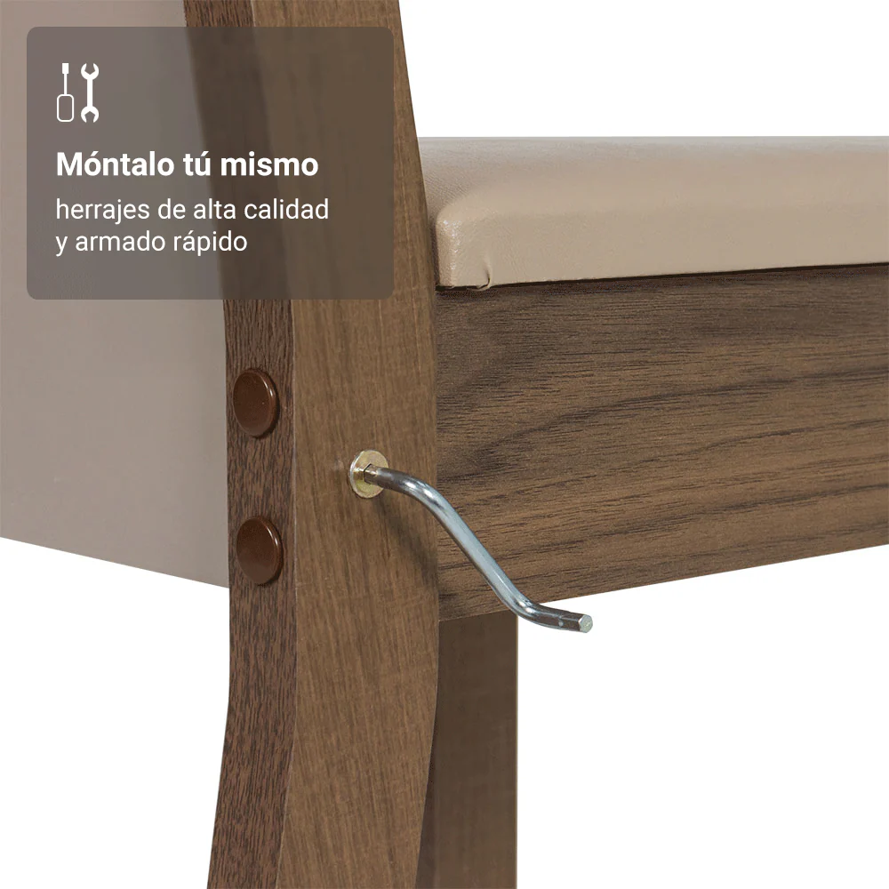 Kit 2 Sillas 4280 Marrón/Beige Sintético - Image 8