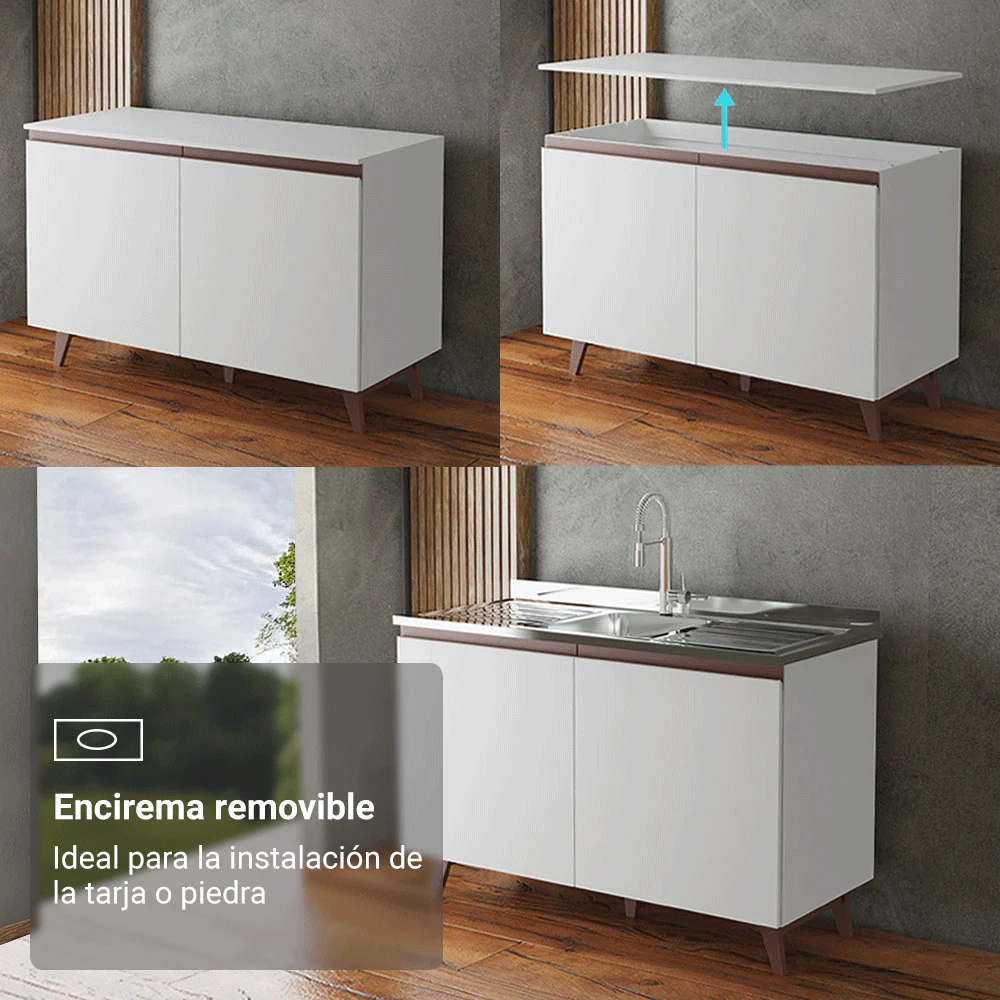 Kit com 3 Bajo Mesada Reims Madesa 2 Puertas 6 Cajones BB - Image 6