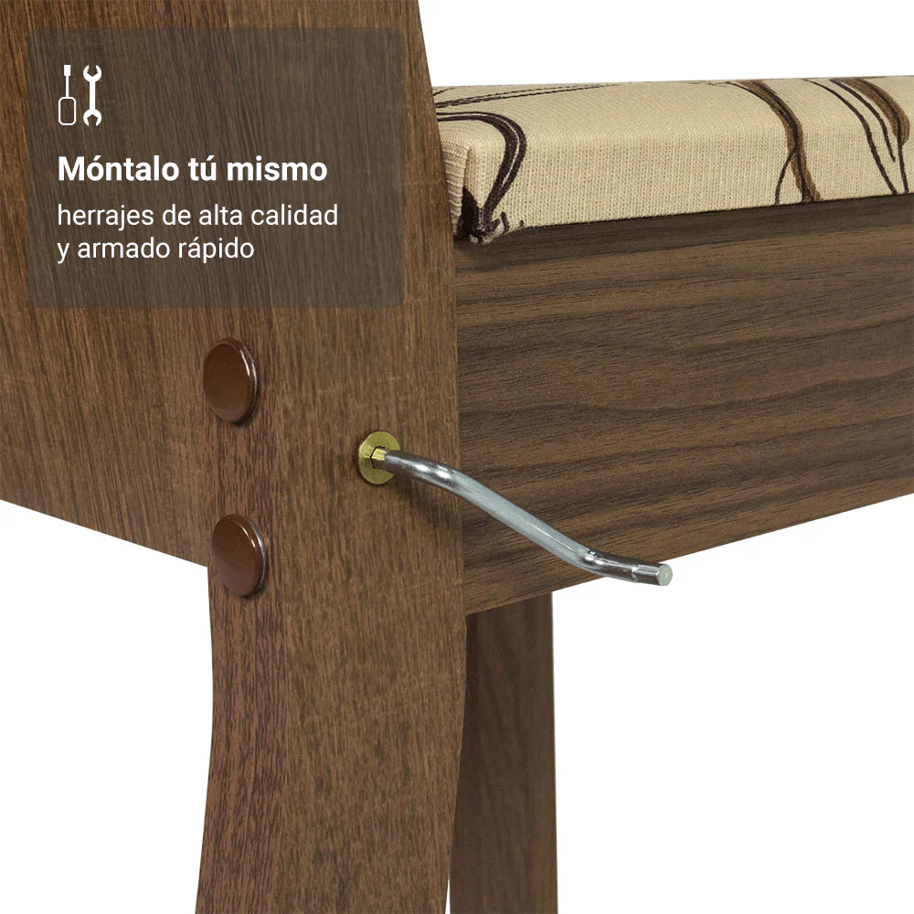 Kit 4 Sillas 4290 Marrón / Beige Lirio - Image 8