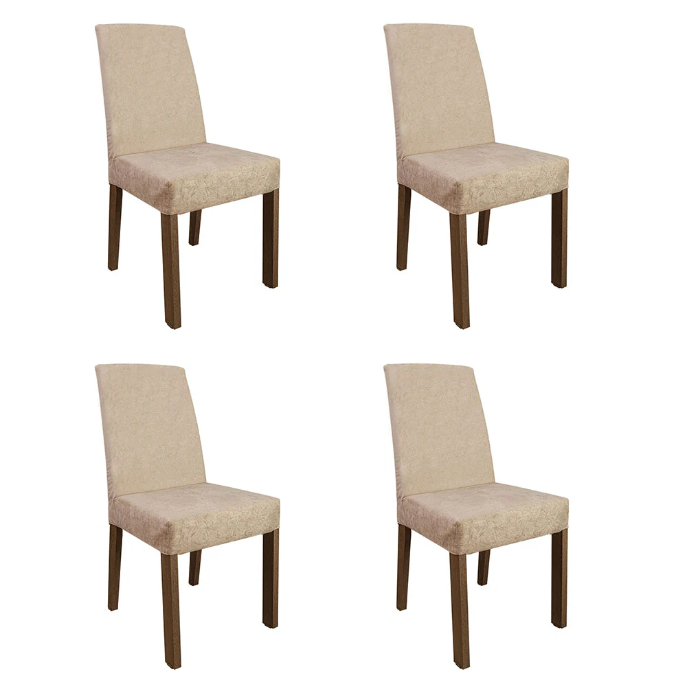 Kit 4 Sillas para Comedor 4255 Marrón/Gamuza Imperial Madesa - Image 3