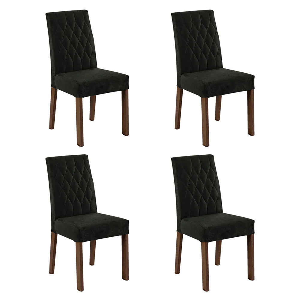 Kit 4 Sillas para Comedor 4256 Marrón/Gamuza Oxford Madesa - Image 3
