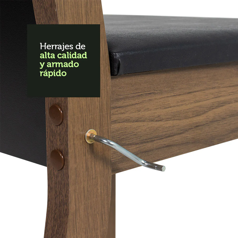 Kit 6 Sillas de Comedor Marrón/Negro 4280 - Image 6