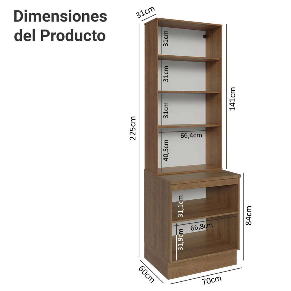 Kit Bajo Mesada con Cristalero 70 cm Madesa Lux 70cm MG 01 - Image 2