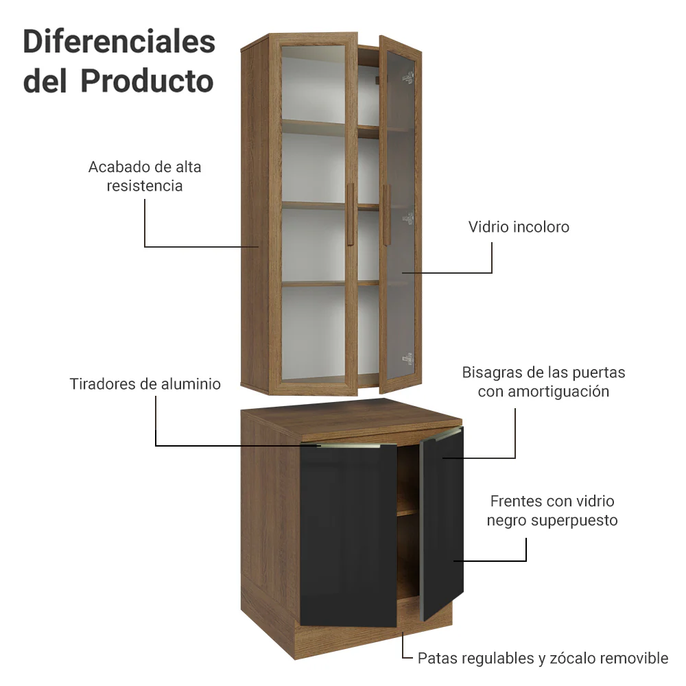 Kit Bajo Mesada con Cristalero 70 cm Madesa Lux 70cm MN 01 - Image 5