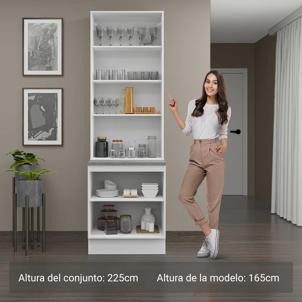 Kit Bajo Mesada con Cristalero 70 cm Madesa Lux BB 01 - Image 4