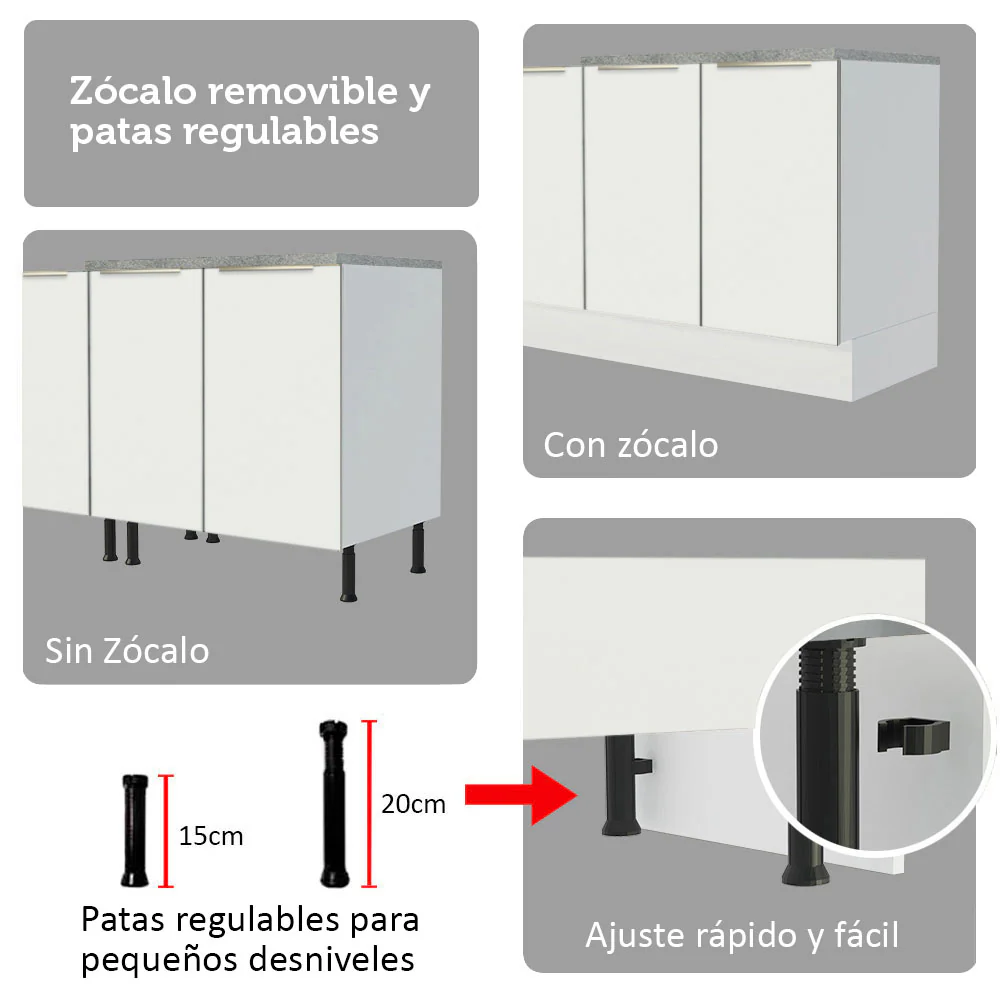 Kit Bajo Mesada con Cristalero 70 cm Madesa Lux BB 01 - Image 10