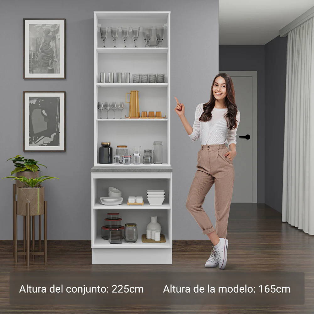 Kit Bajo Mesada con Cristalero 70 cm Madesa Lux BB 01 - Image 4