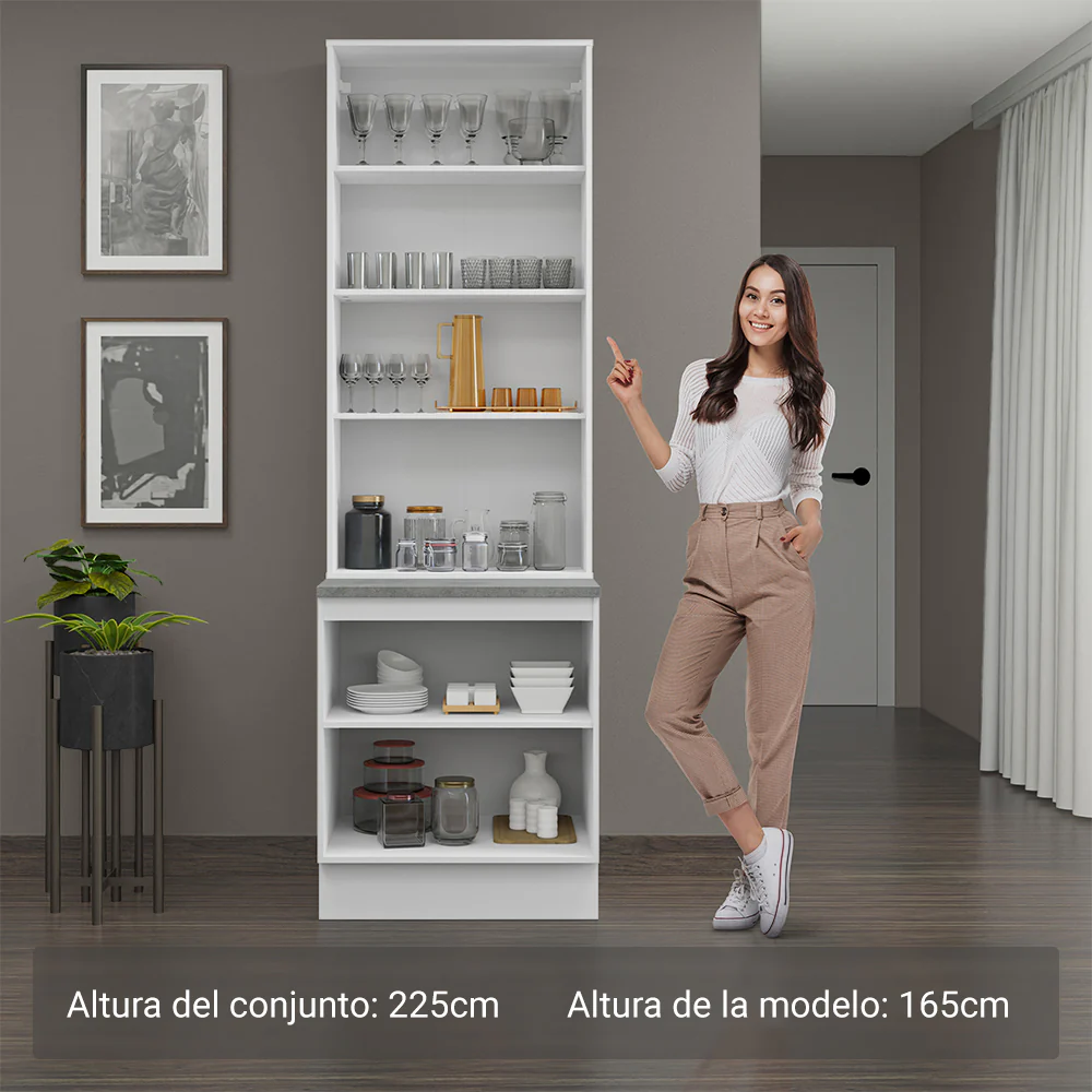 Kit Bajo Mesada con Cristalero 70 cm Madesa Lux BN 01 - Image 4