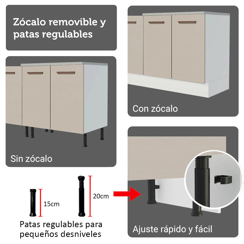 Kit Bajo Mesada con Cristalero Madesa Agata 70cm BC 01 - Image 9