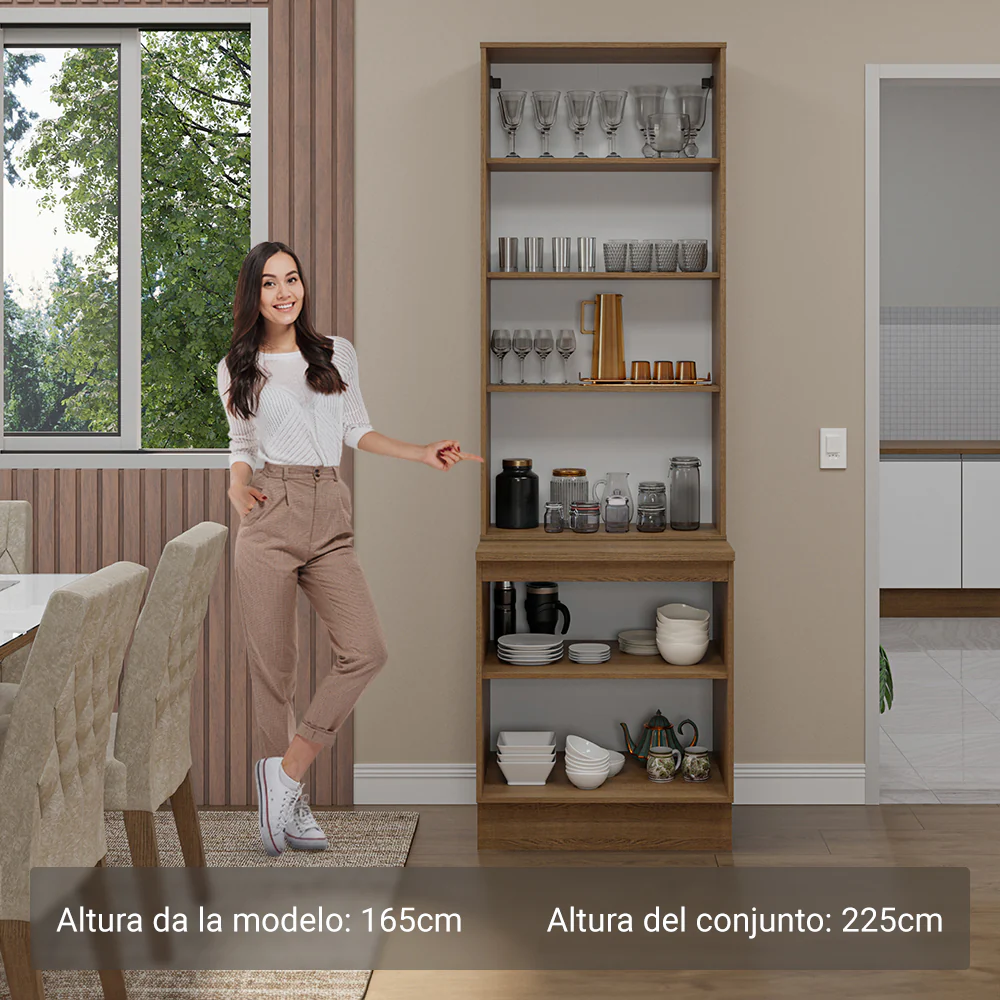 Kit Bajo Mesada con Cristalero Madesa Glamy 70cm MB 01 - Image 4
