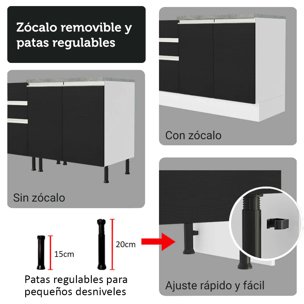 Kit Bajo Mesada con Cristalero Madesa Glamy 70cm MB 01 - Image 9