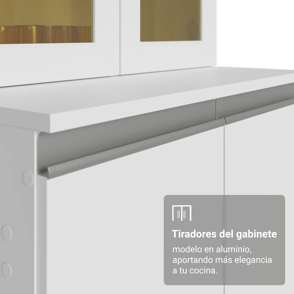 Kit Bajo Mesada + Cristalero 60 cm Smart 100% MDF Blanco - Image 4