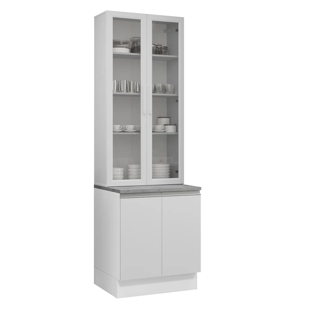 Kit Bajo Mesada + Cristalero 70cm Blanco Glamy Madesa 02 - Image 3