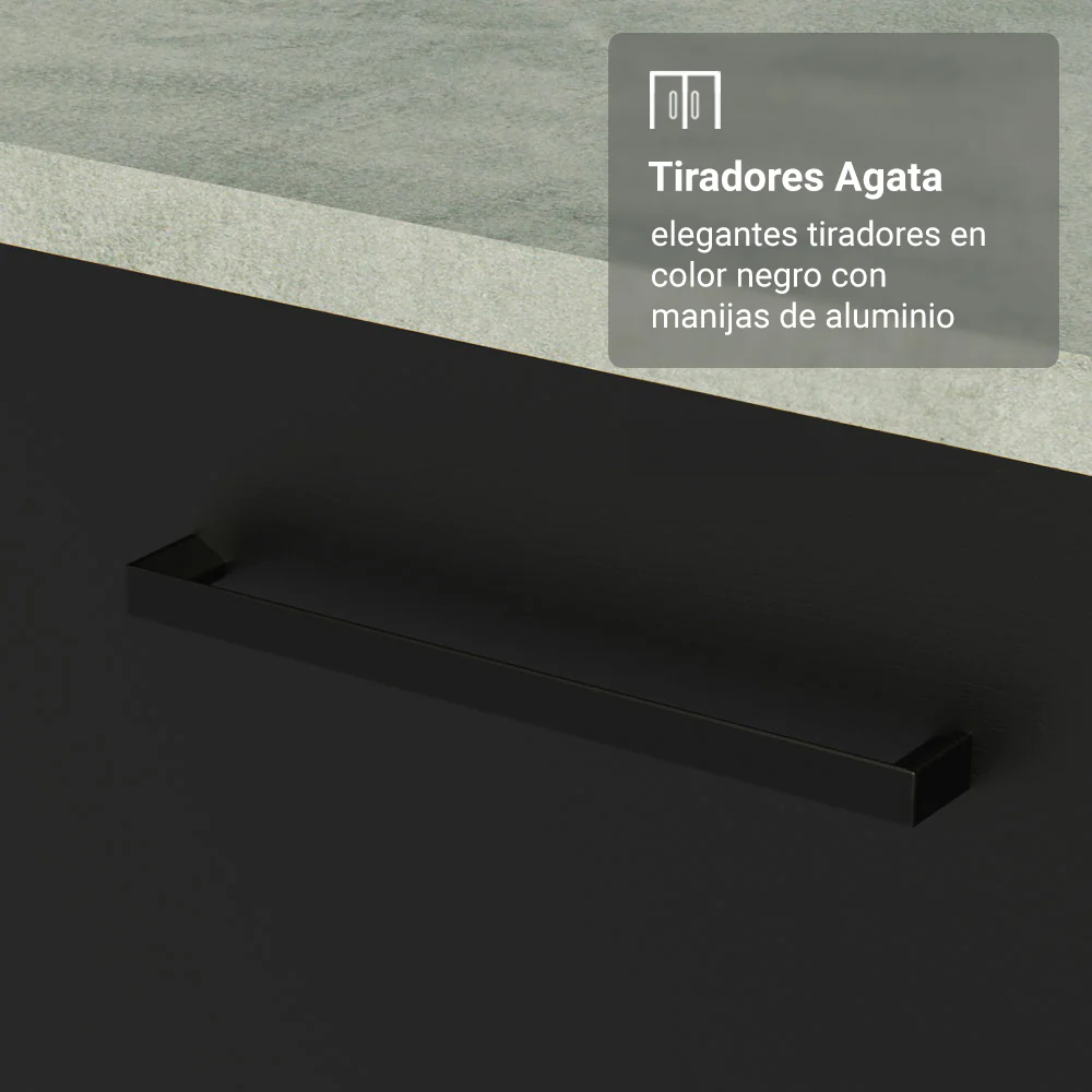 Kit Bajo Mesada + Cristalero 70cm Blanco/Negro Agata Madesa 02 - Image 5