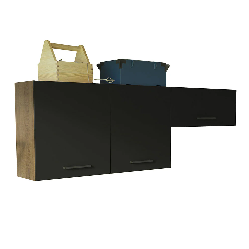 Kit con 2 Alacena Multiuso 3 Puertas Marrón/Negro Agata Madesa - Image 3