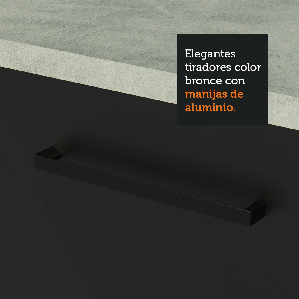 Kit con 2 Bajo mesada Multiuso 4 Puertas 3 Cajones Blanco/Negro Agata Madesa - Image 6