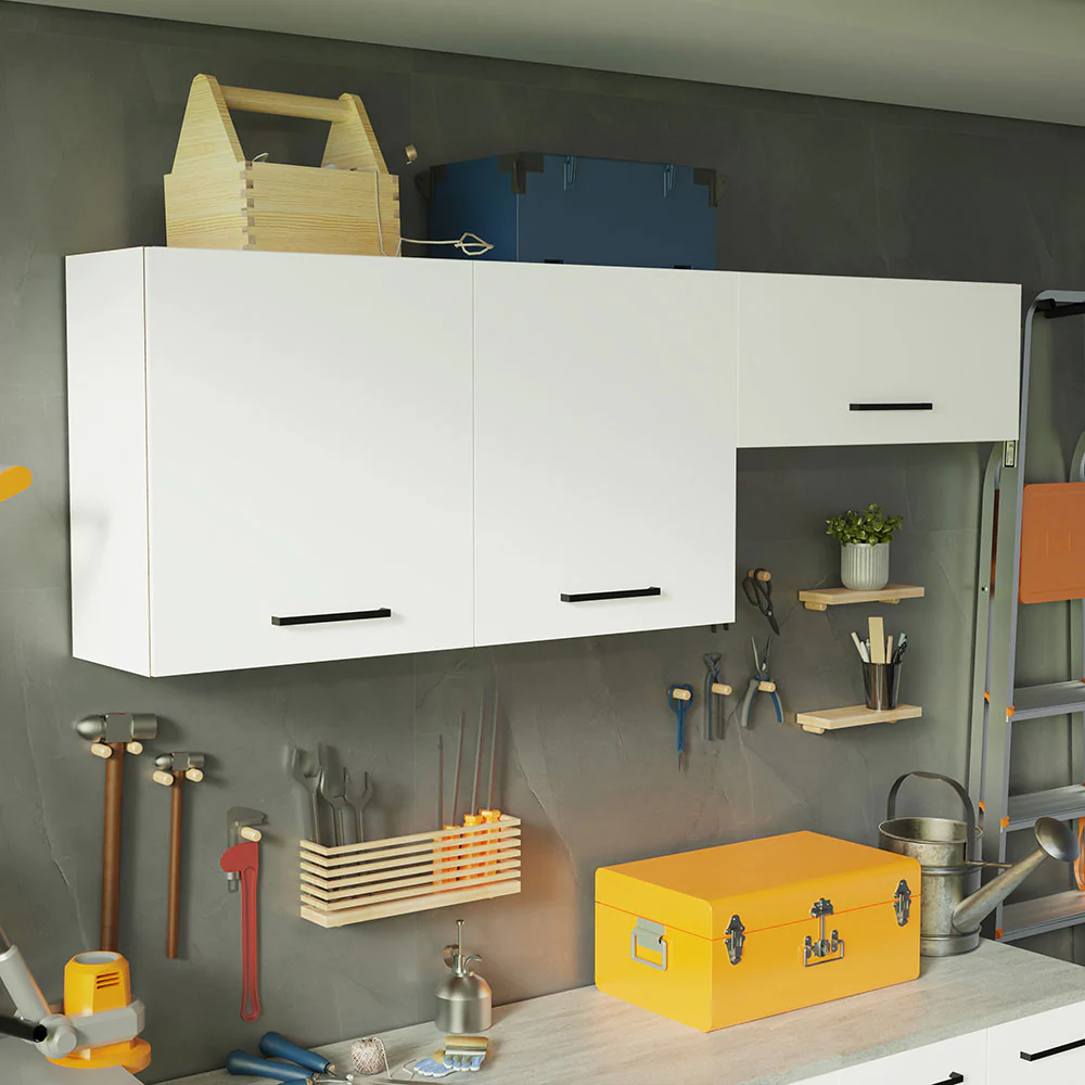 Kit con 2 Gabinetes superiores 3 Puertas Blanco Agata
