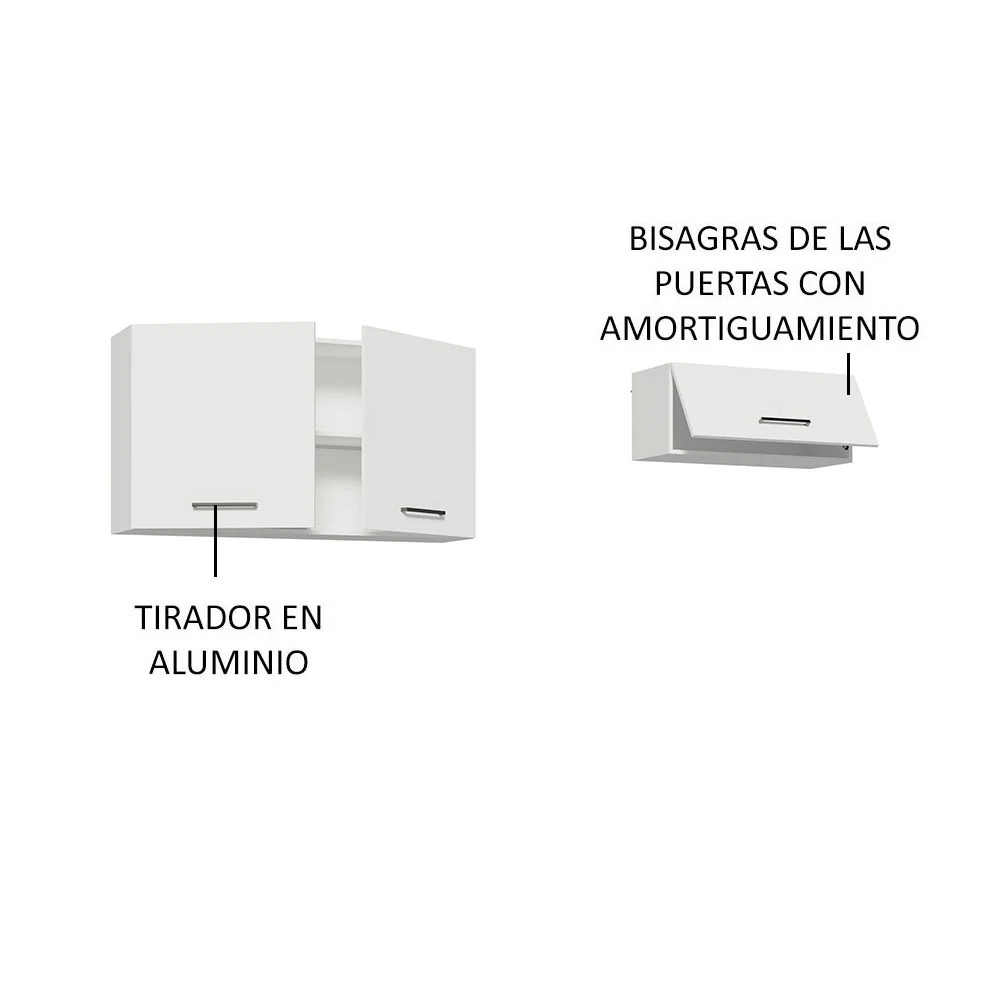 Kit con 2 Gabinetes superiores 3 Puertas Blanco Agata - Image 4