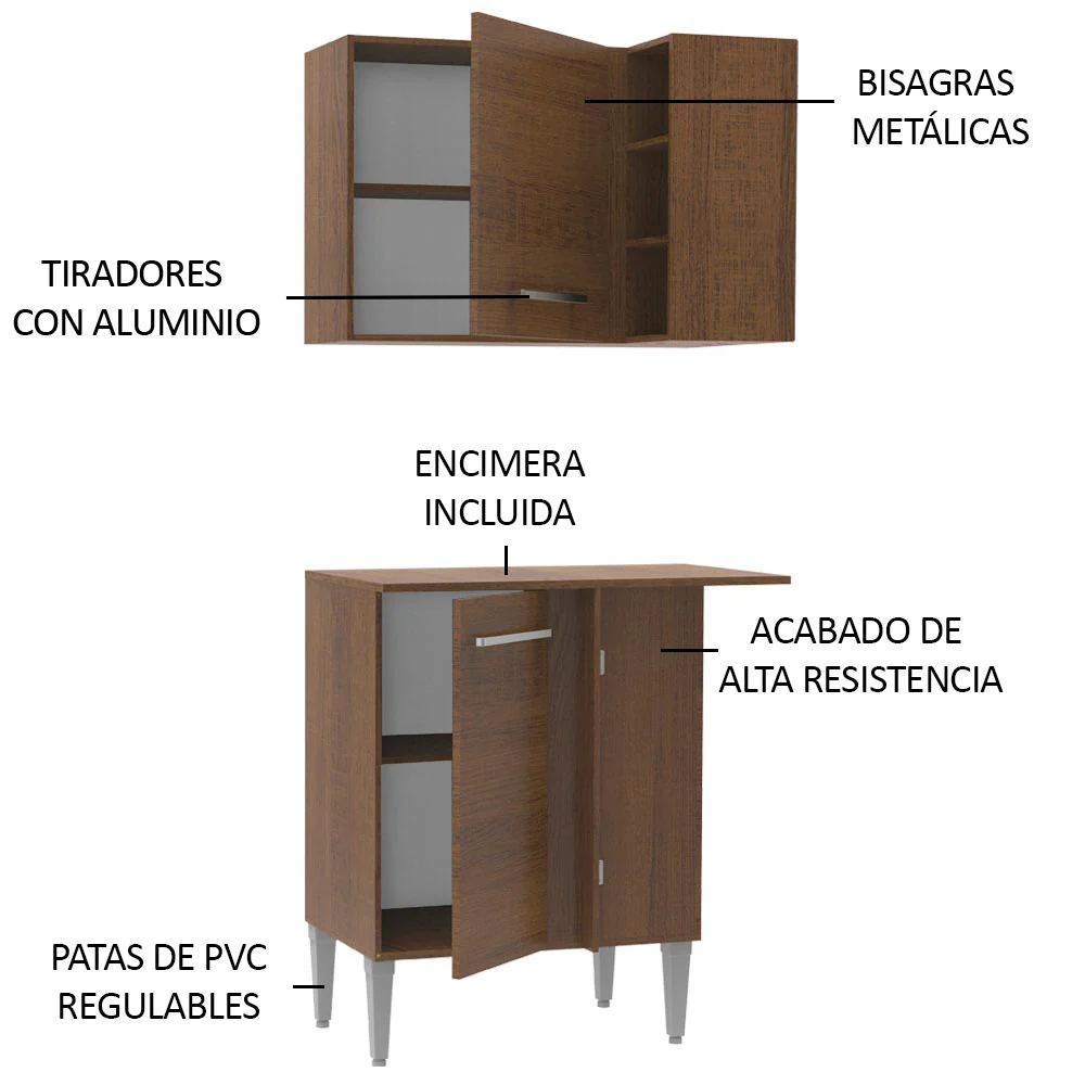 Kit Esquinero 2 Puertas Emilly Marrón - Image 4