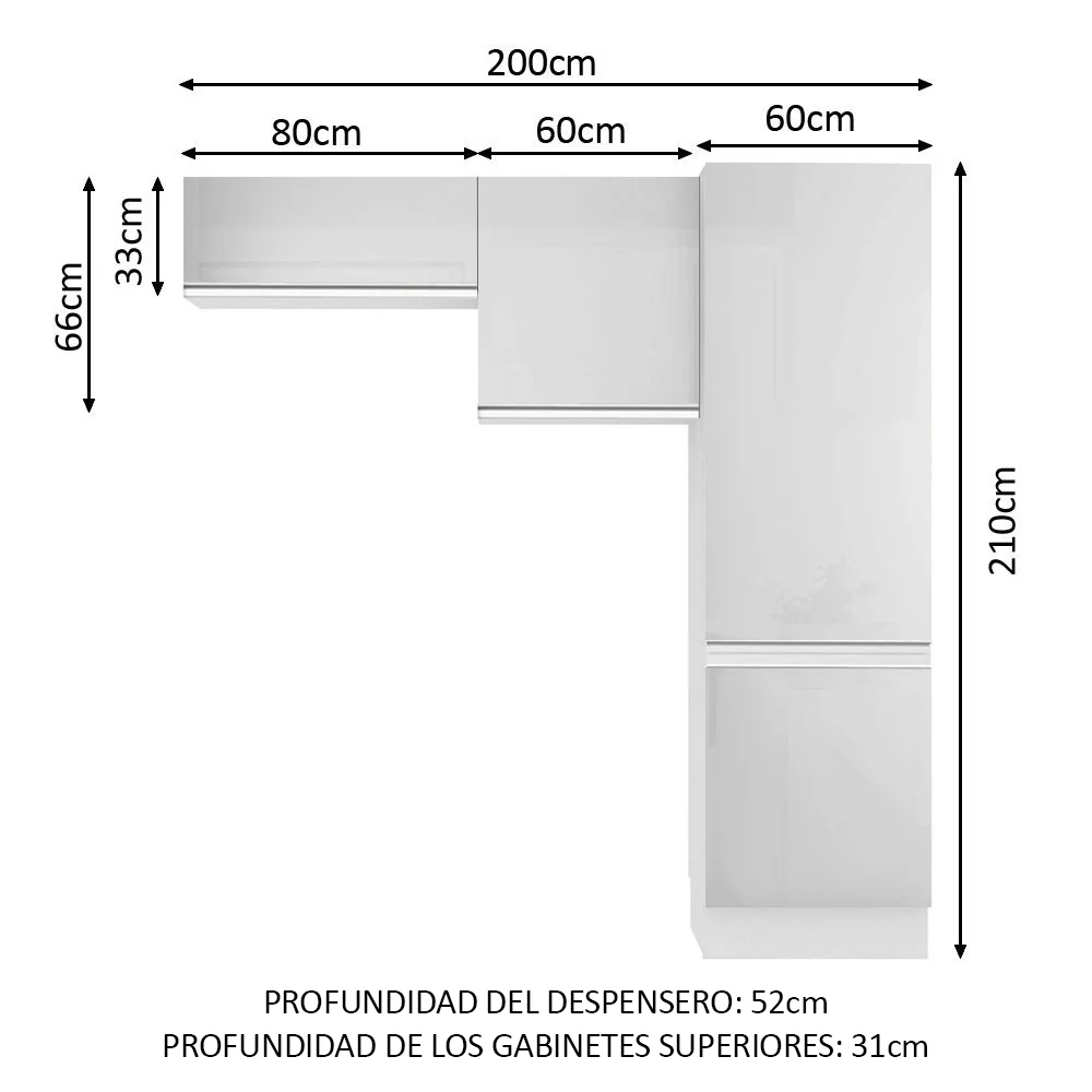 Kit Lavadero Madesa Acordes 100% MDF con 2 Alacenas y Despensero Blanco Brillante - Image 2