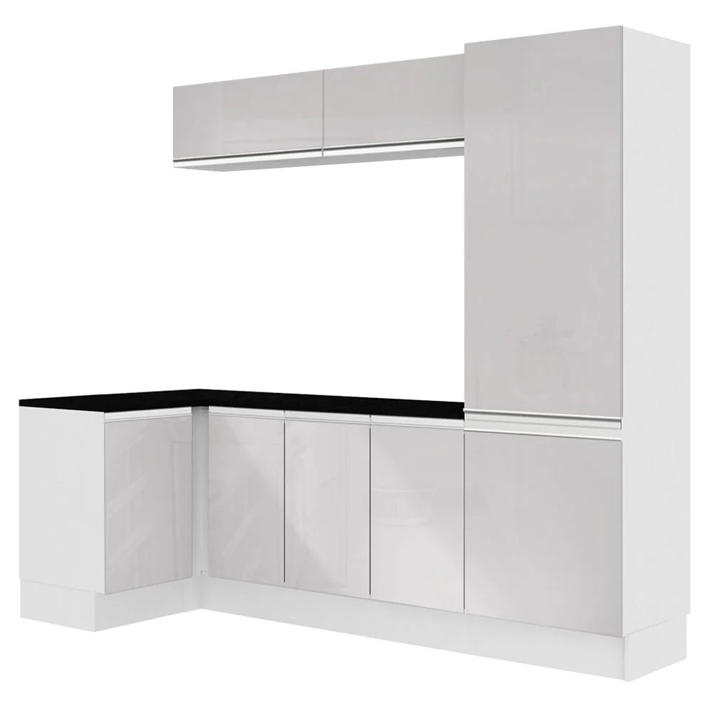 Kit Lavadero Madesa Acordes 100% MDF con Alacena, Bajo Mesada esquinero y Despensero Blanco Brillante - Image 3