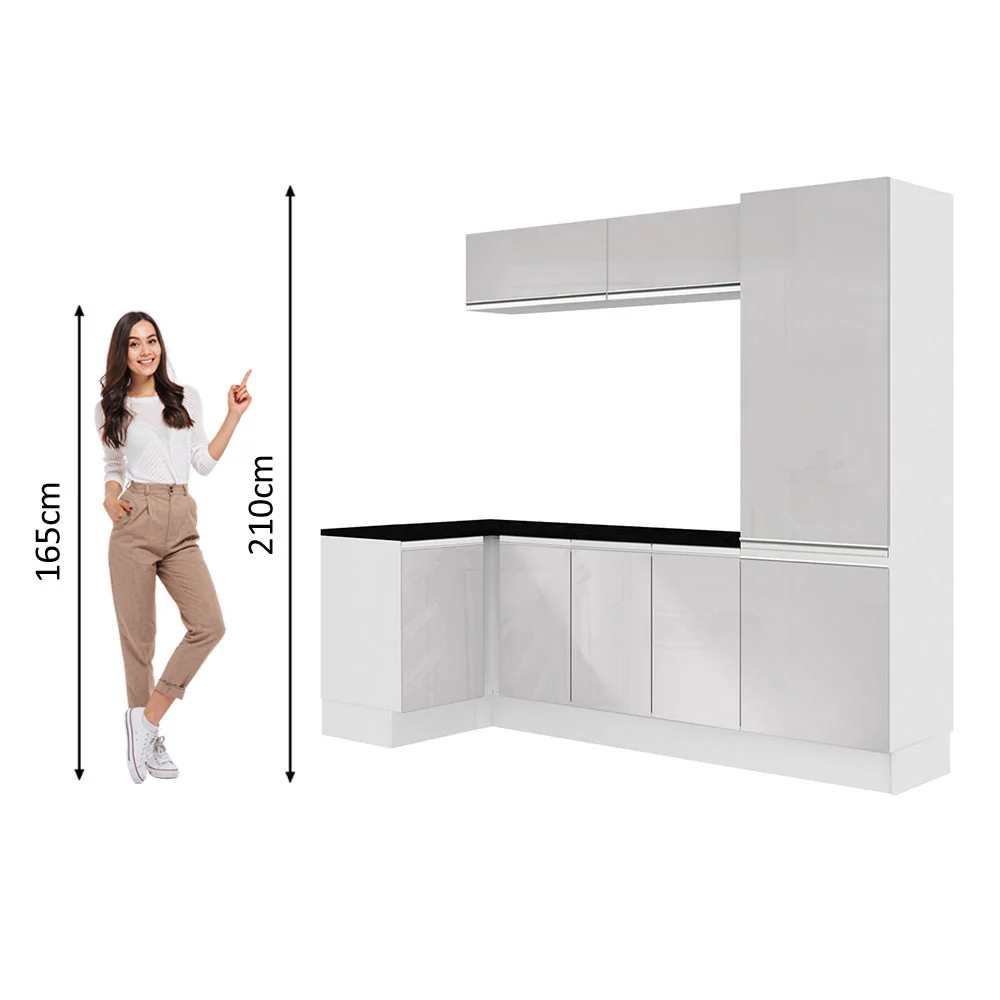 Kit Lavadero Madesa Acordes 100% MDF con Alacena, Bajo Mesada esquinero y Despensero Blanco Brillante - Image 4