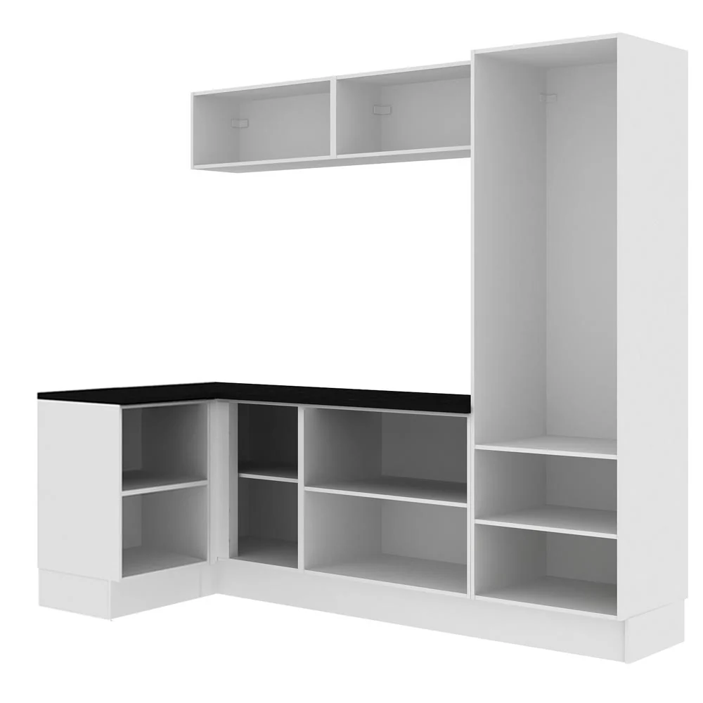 Kit Lavadero Madesa Acordes 100% MDF con Alacena, Bajo Mesada esquinero y Despensero Blanco Brillante - Image 8