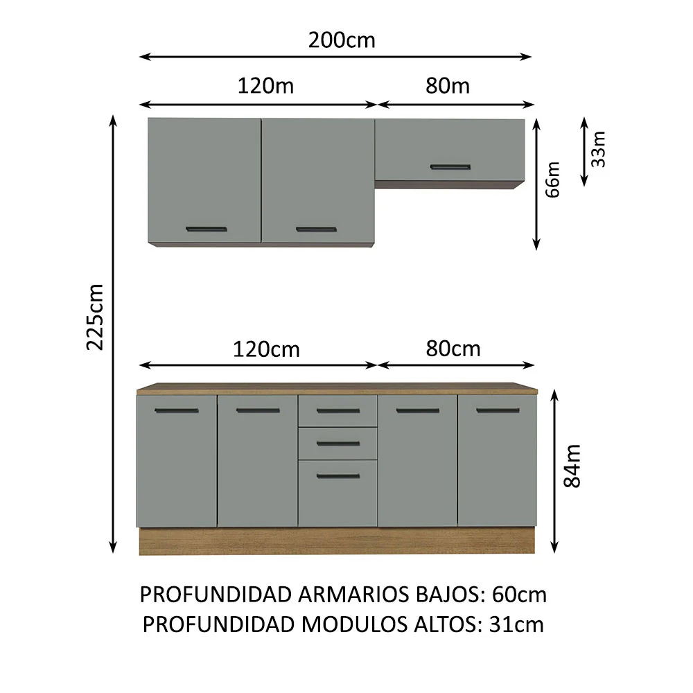 Kit Mueble para Garaje Multiuso Madesa Agata 200cm MG 01 - Image 2