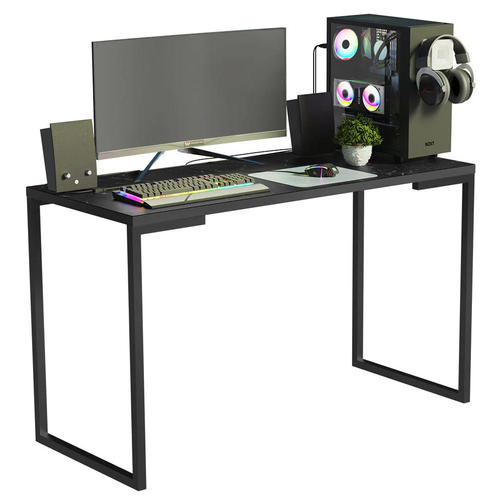 Kit Oficina Home Office con Mesa Industrial + Estante Escalera Negro Madesa - Image 3