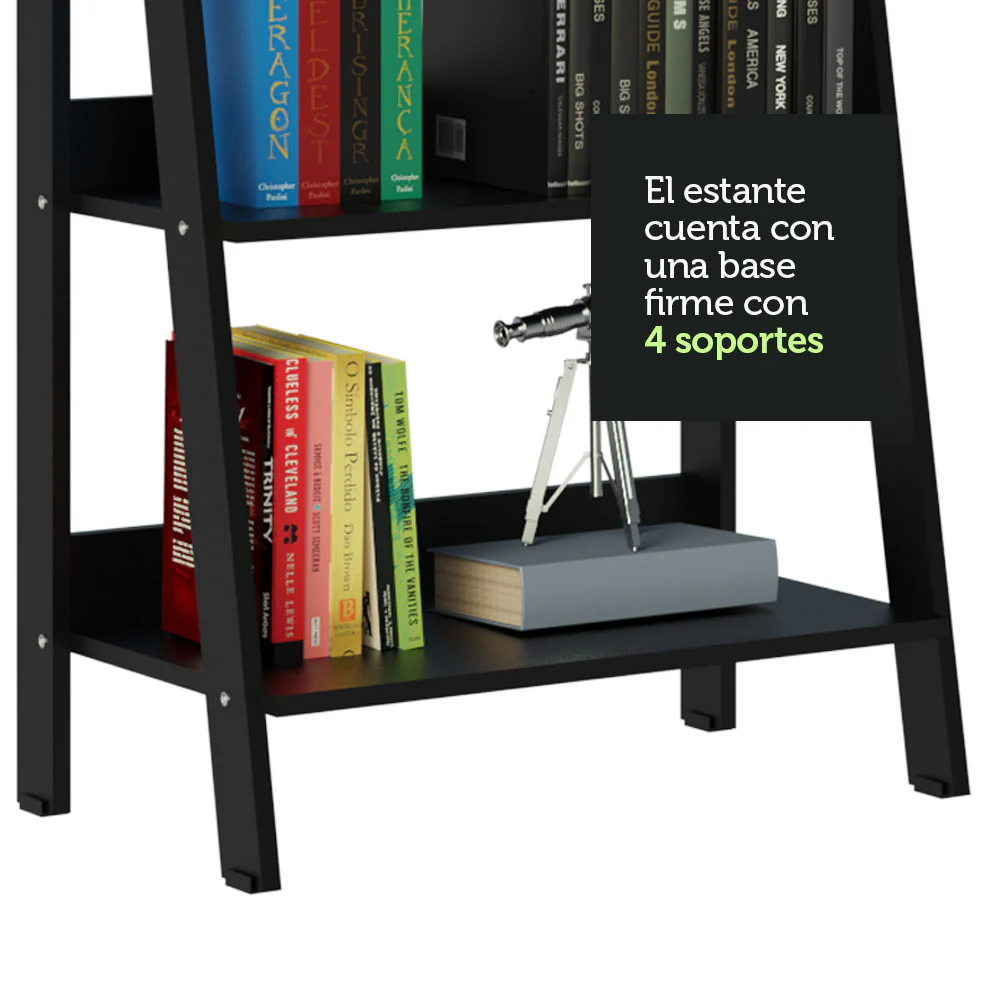 Kit Oficina Home Office con Mesa Industrial + Estante Escalera Negro Madesa - Image 6
