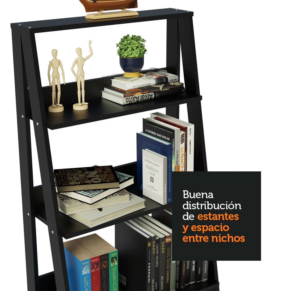 Kit Oficina Home Office con Mesa Industrial + Estante Escalera Negro Madesa - Image 7