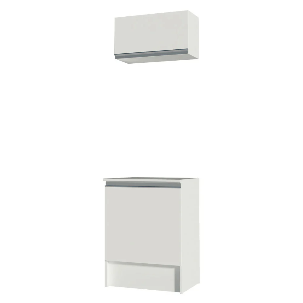 Kit Topazio 60 cm con alacena y bajo mesada, Blanco - Image 3