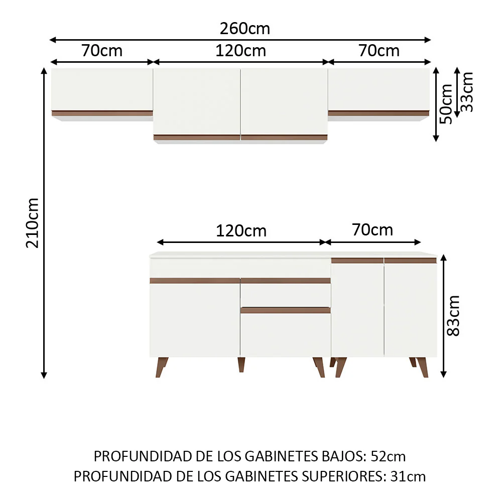 Combo completo de Cocina 260 cm Reims Blanco 10 - Image 3