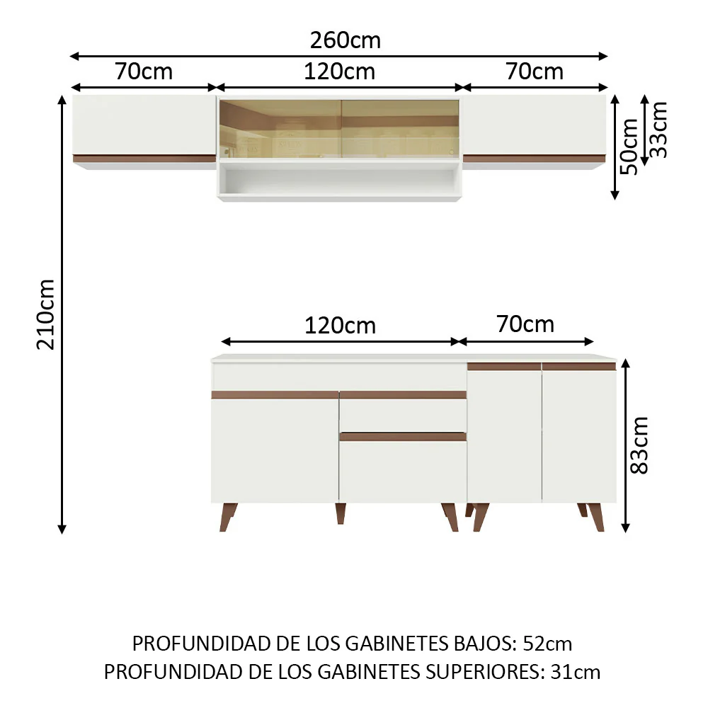 Combo completo de Cocina 260 cm Reims Blanco 11 - Image 2
