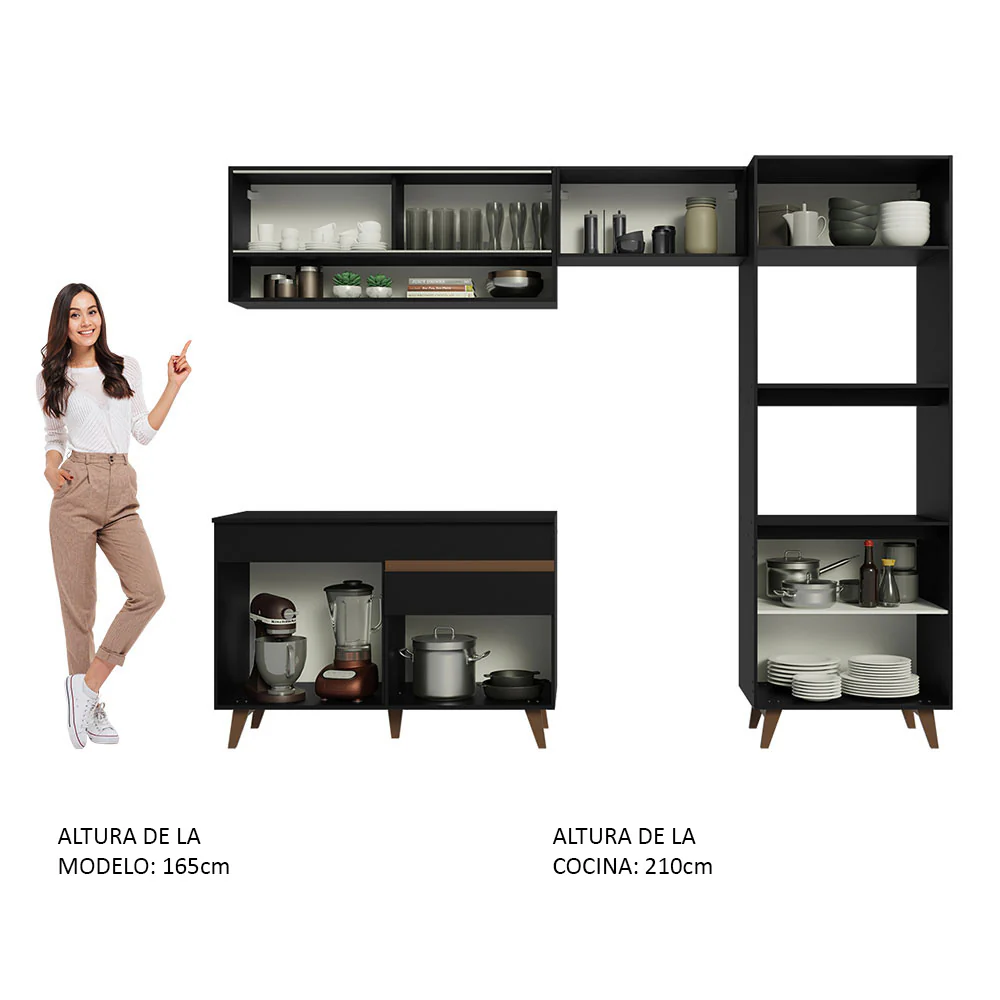 Combo completo de Cocina 260 cm Reims Negro 12 - Image 4