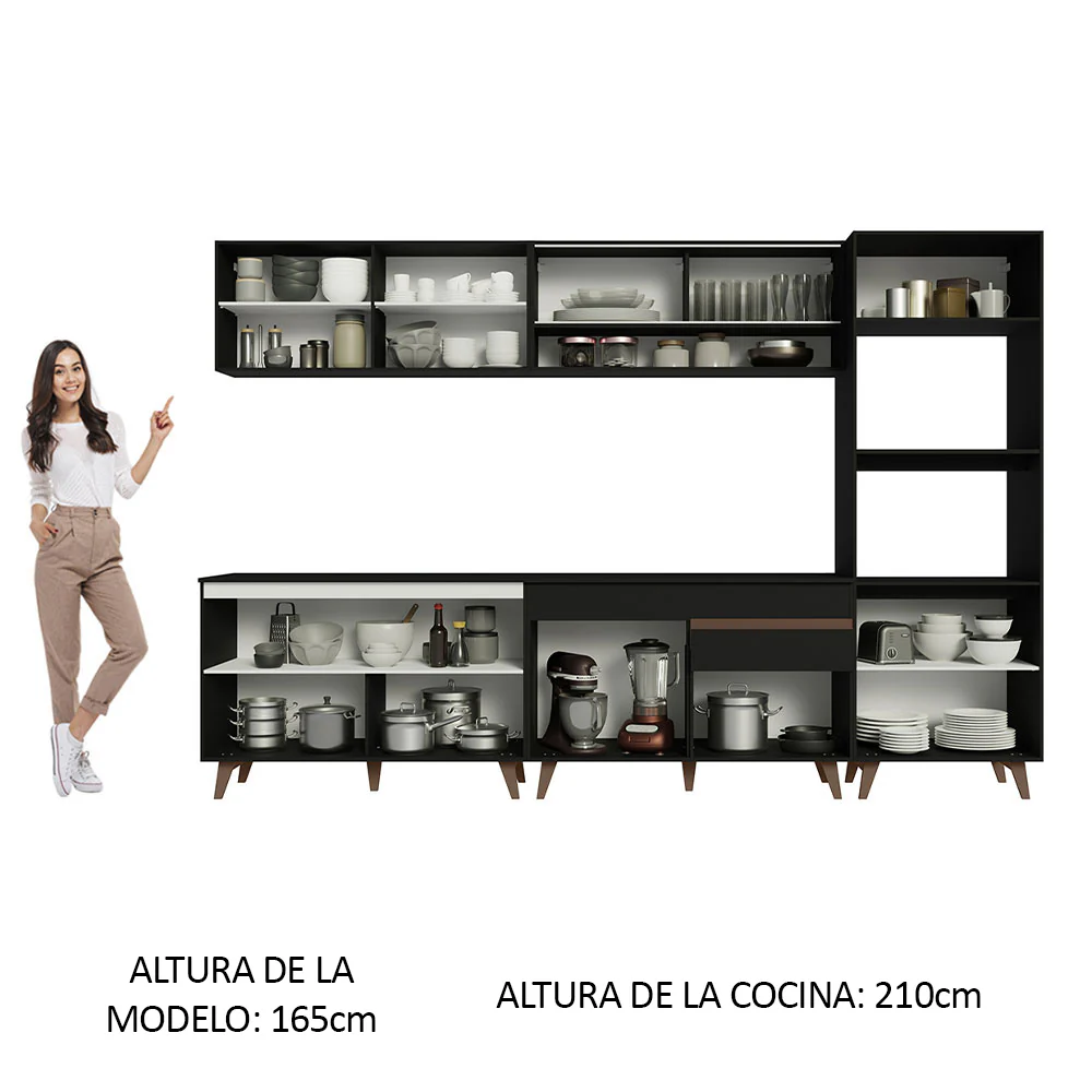 Combo completo de Cocina 310 cm Reims Negro 02 - Image 6