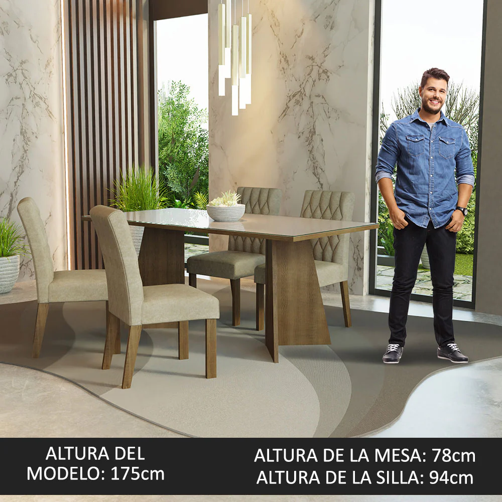 Mesa de Comedor con Mesa y 4 Sillas Harper Madesa MC - Image 4