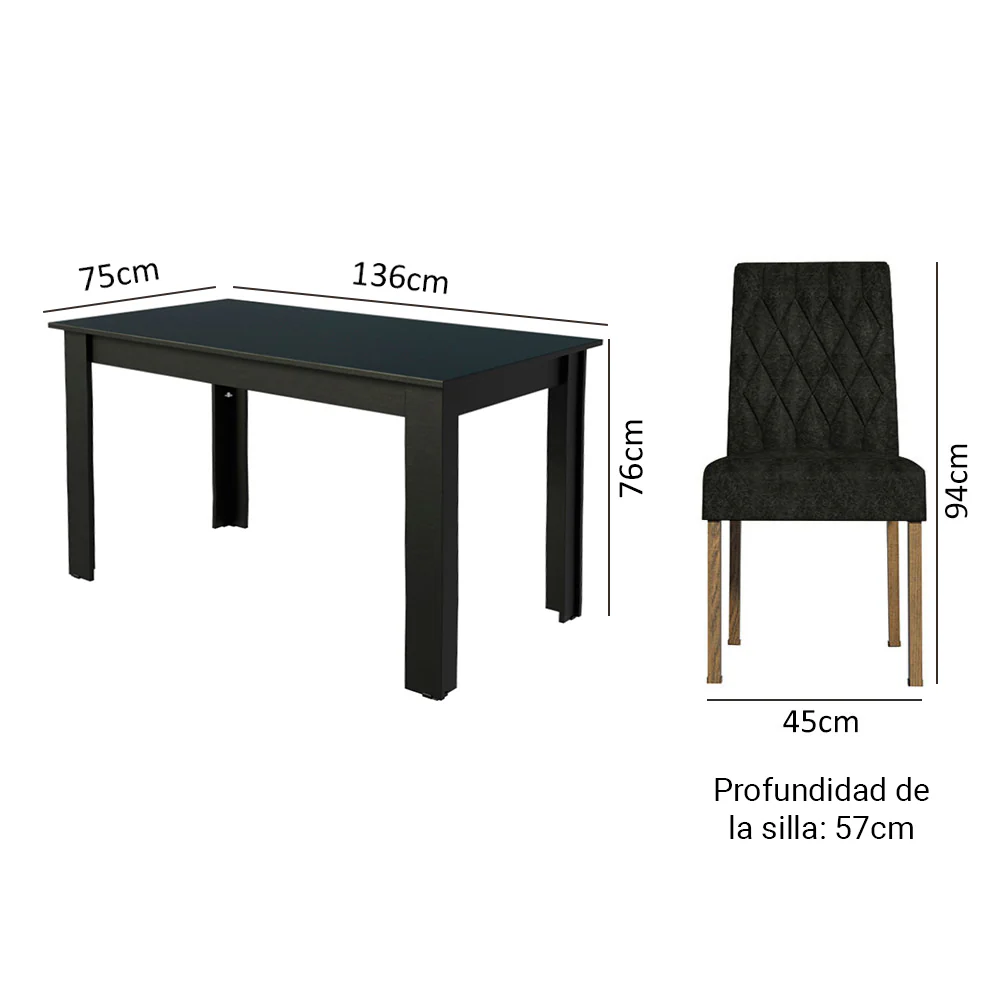 Mesa de Comedor con Mesa y 6 Sillas Madesa Allegro NN 01 - Image 2