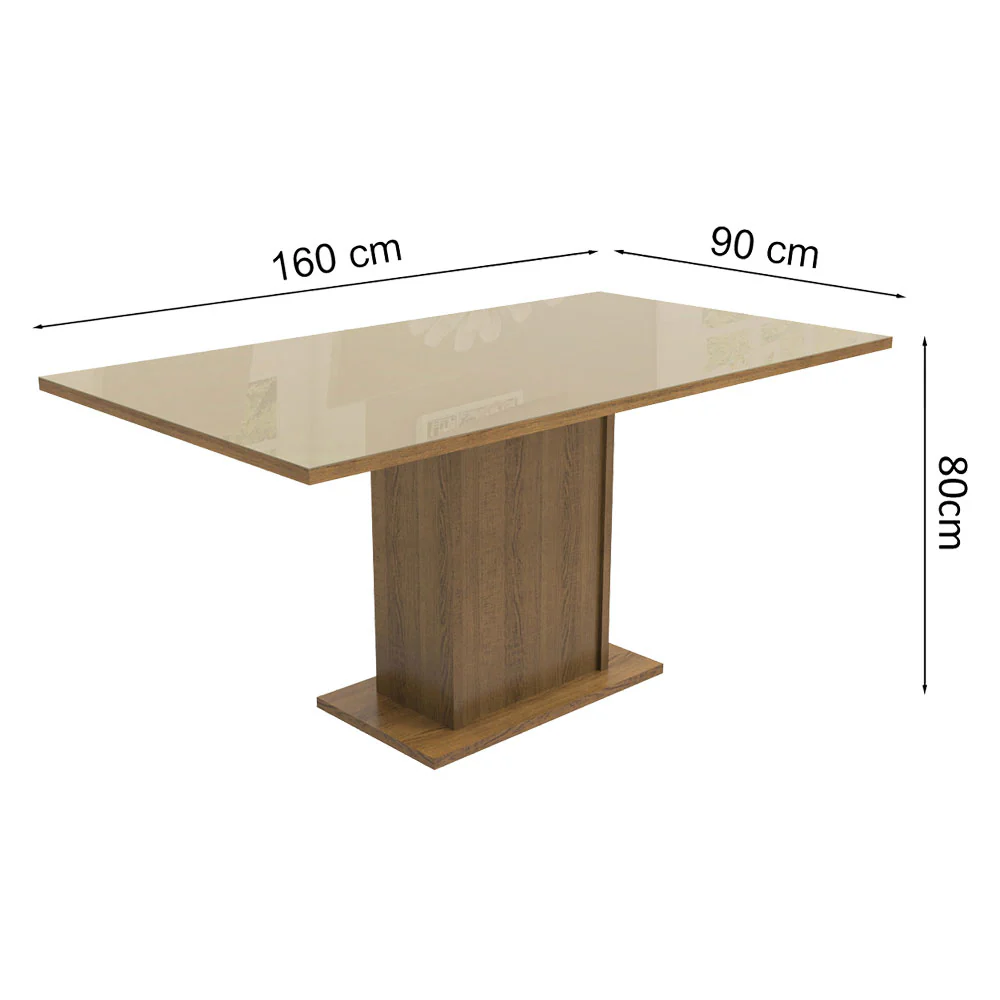 Mesa de Comedor Rectangular 5275 con Tapa de Cristal - Image 2