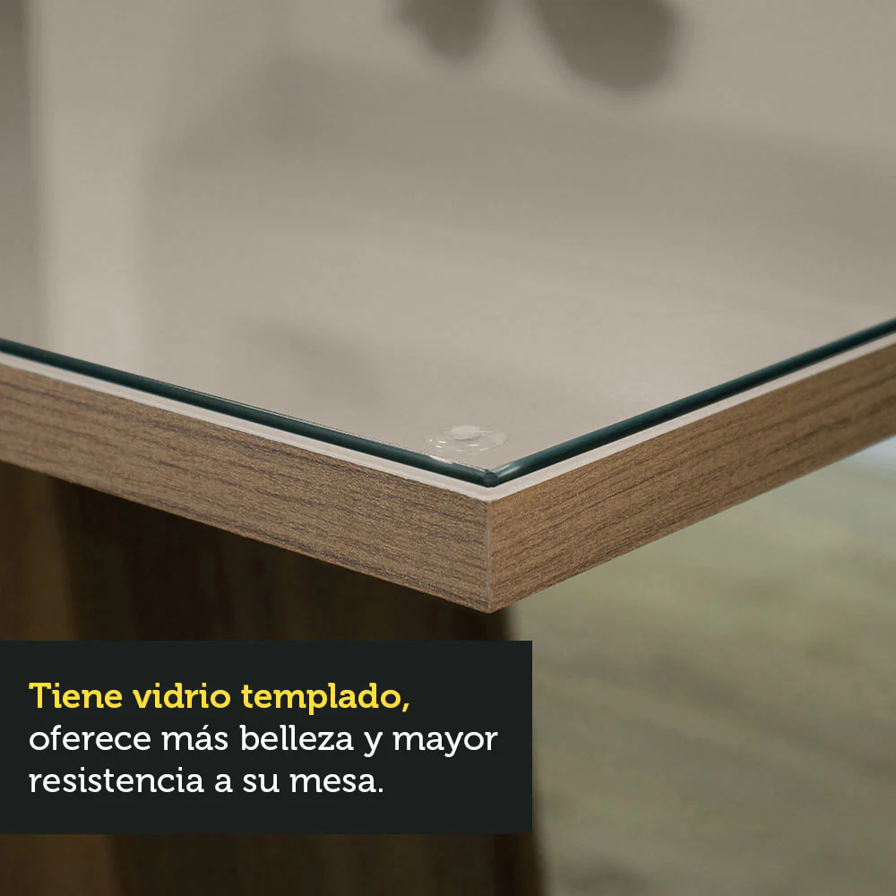 Mesa de Comedor Rectangular 5275 con Tapa de Cristal - Image 4