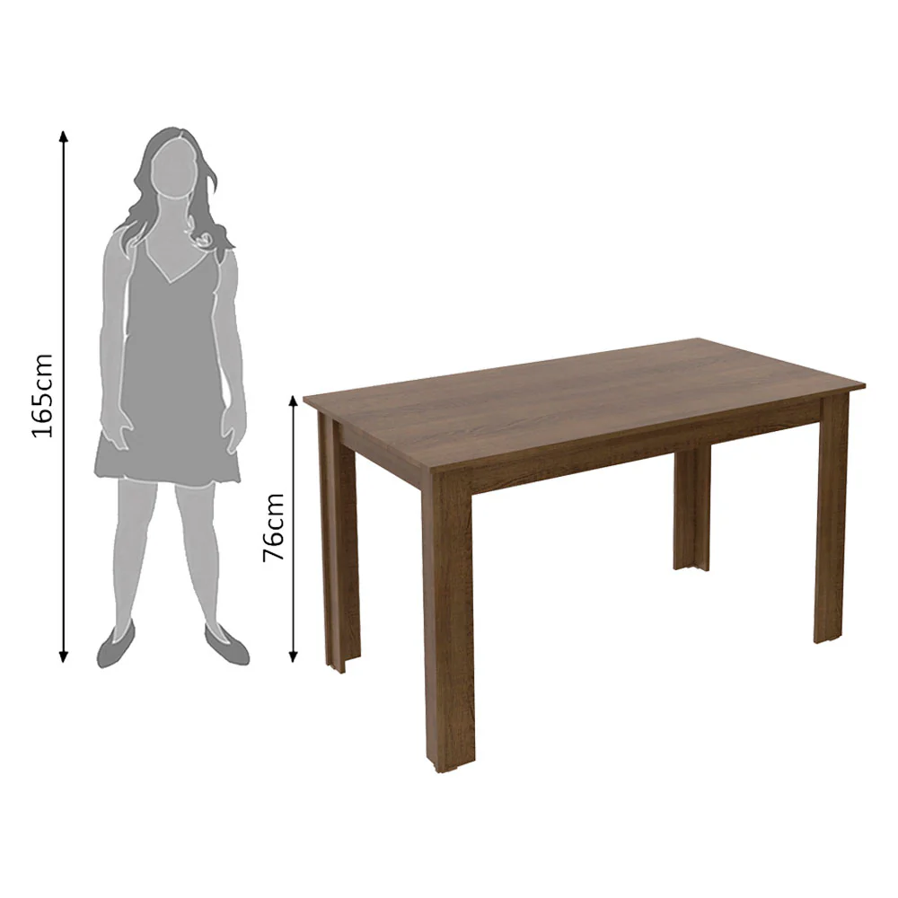 Mesa de Comedor Rectangular con Tapa de Madera 5231 Marrón - Image 3
