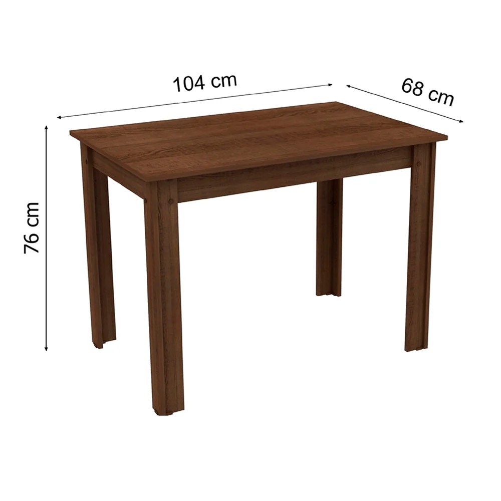 Mesa de Comedor Rectangular con Tapa de Madera 5258B Marrón - Image 2