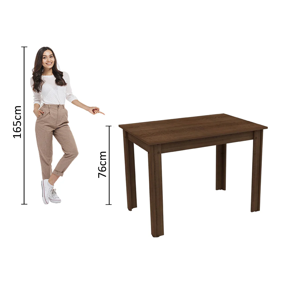 Mesa de Comedor Rectangular con Tapa de Madera 5258B Marrón - Image 3